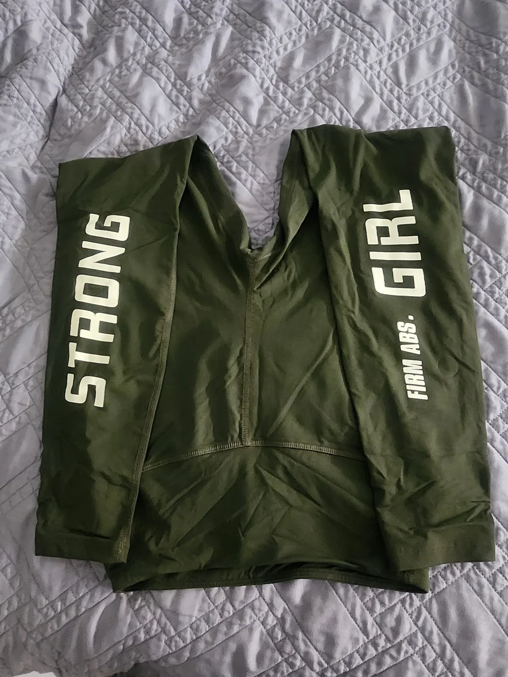 Olive Green Active Leggings with Logo